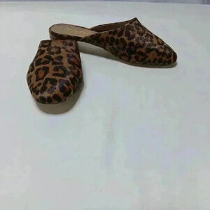 Matisse Leopard print leather Zip It Mules. Ladies size 8.5